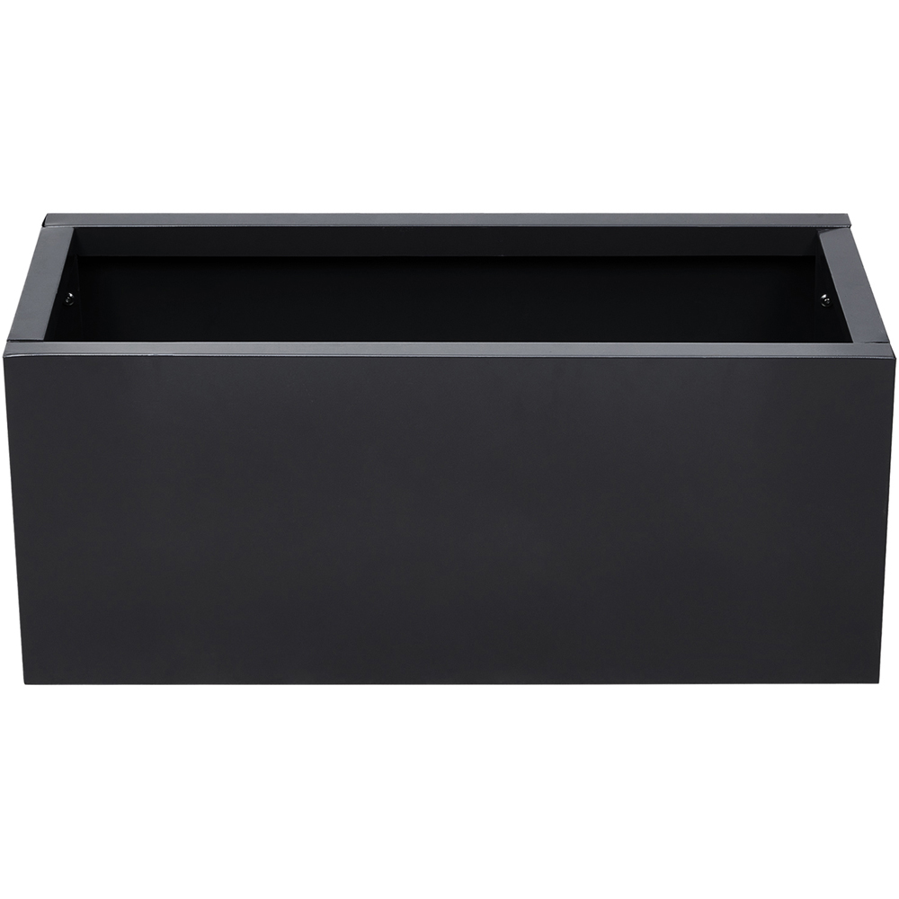 Living and Home Black Metal Rectangular Planter Box 75L Image 1