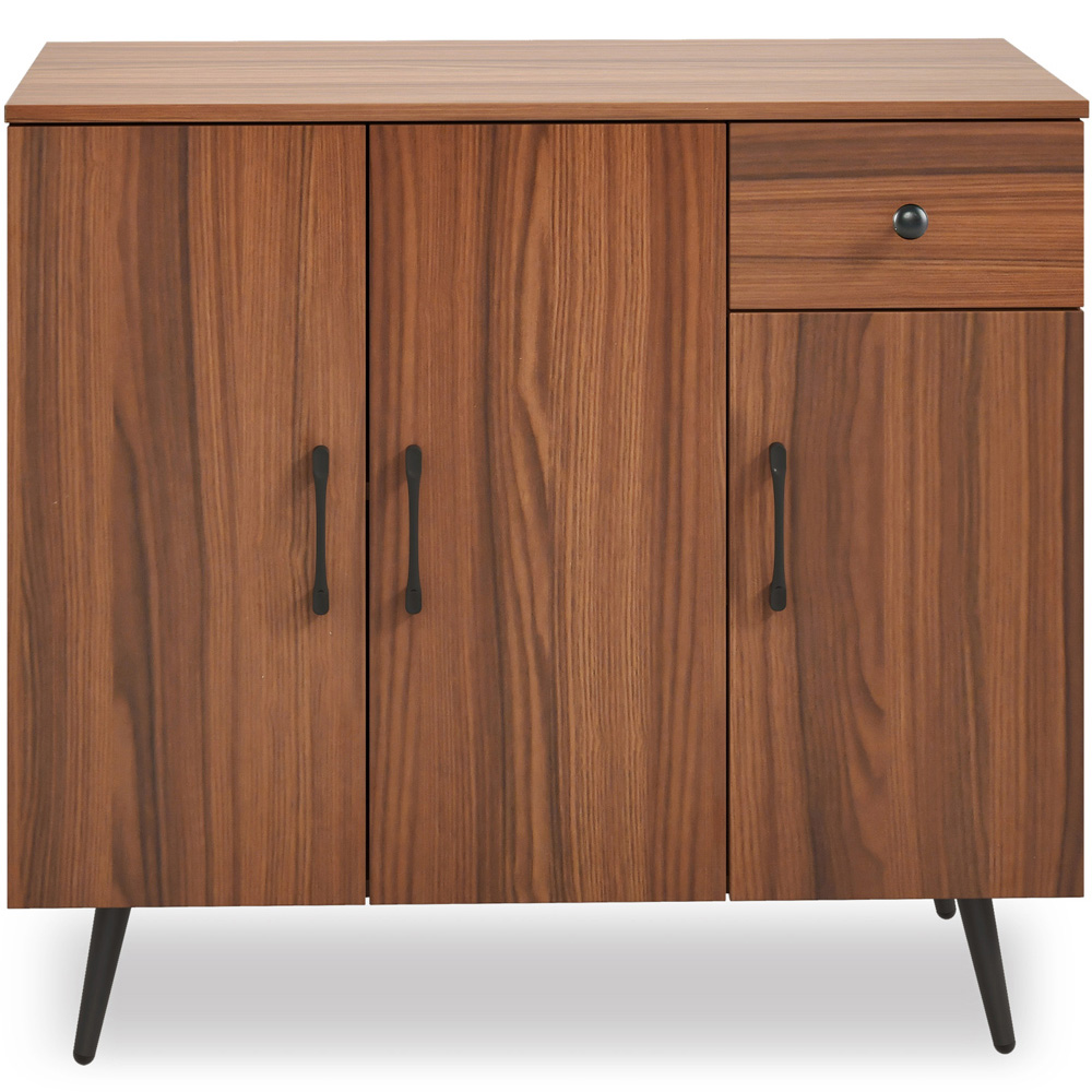 Costway 3 Door Single Drawer Walnut Sideboard Image 2