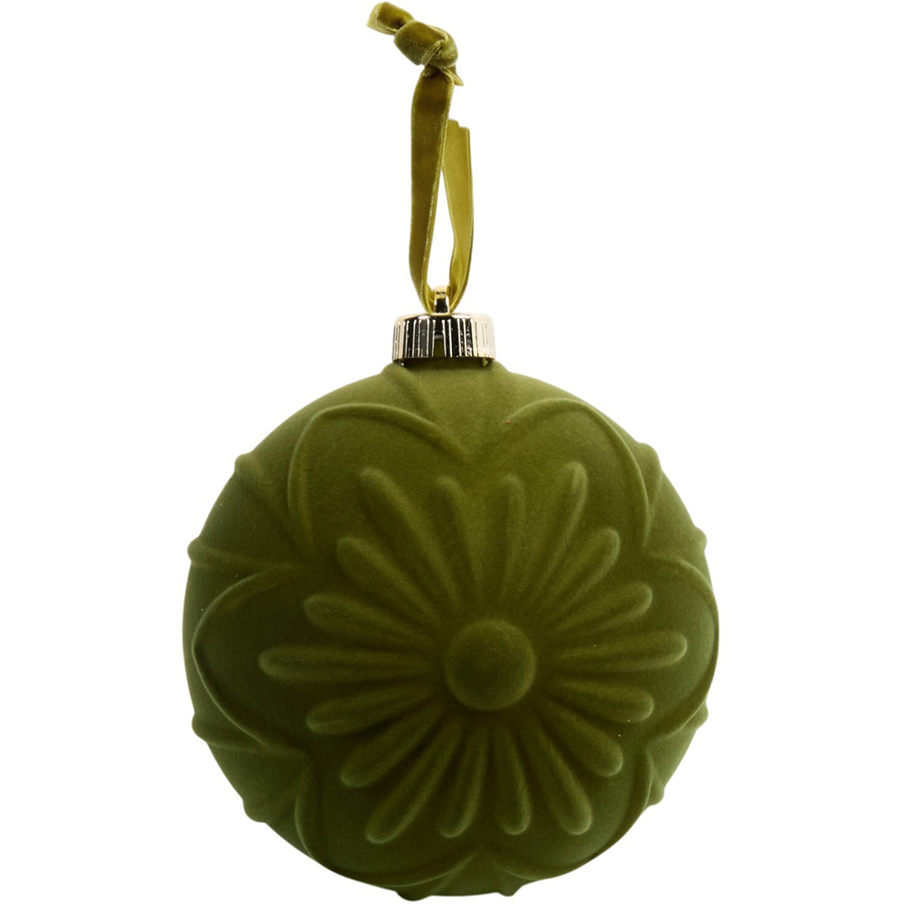 Pack of 3 Flocked Baubles Image 5