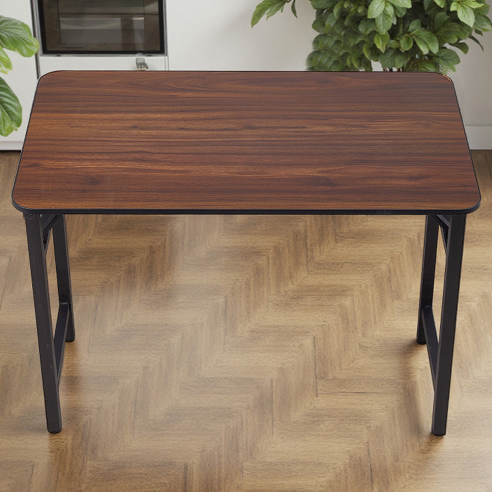 Living and Home 2 Seater Walnut Foldable Dining Table with Adjustable Feet Image 1
