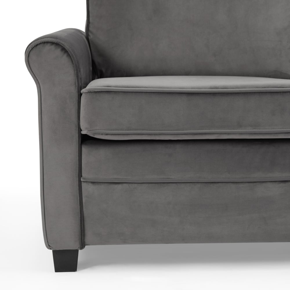 Home Detail Nathan Small Double Sleeper Grey Velvet Pull Out Sofa Bed Image 8