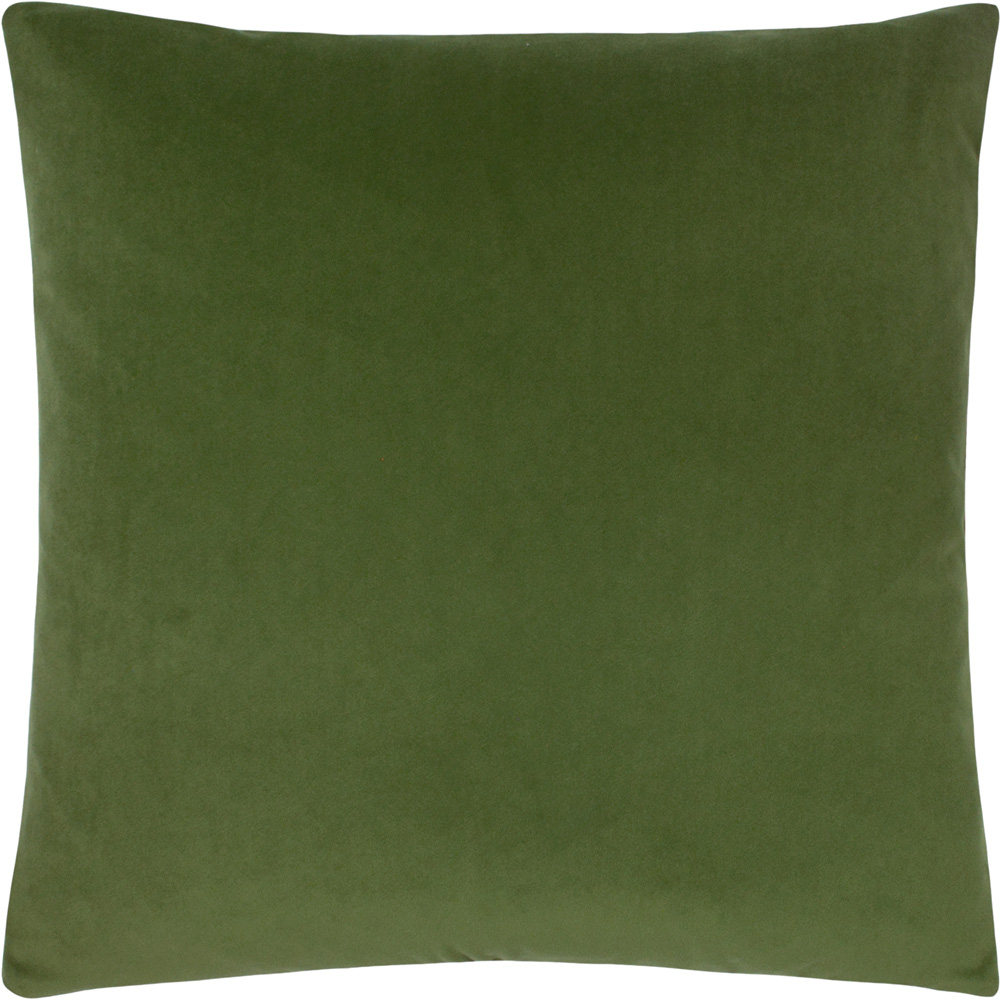 Paoletti Sunningdale Olive Square Velvet Cushion Image 1