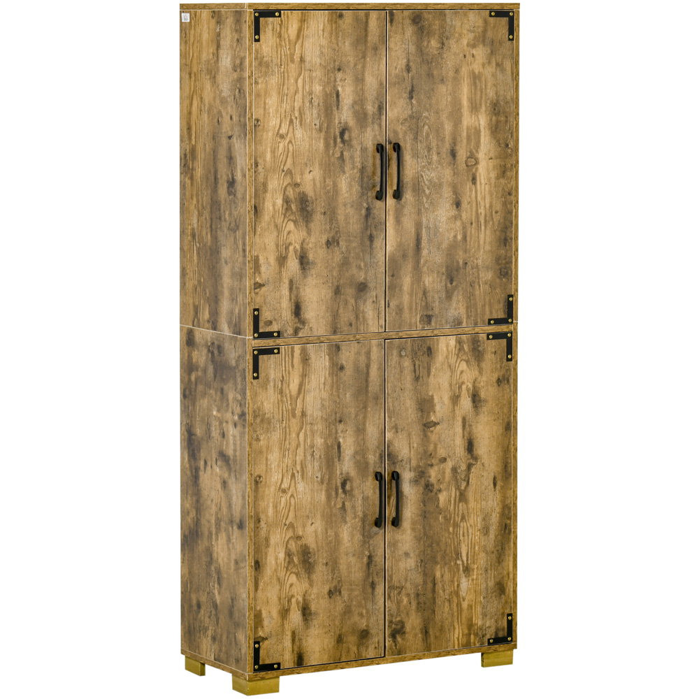 Portland 4 Door Rustic Wood Storage Cabinet Image 2