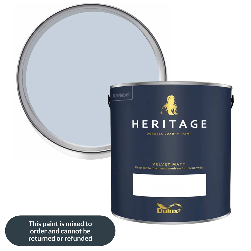 Dulux Heritage Walls and Ceilings Lavender Grey Velvet Matt Emulsion Paint 2.5L Image 1