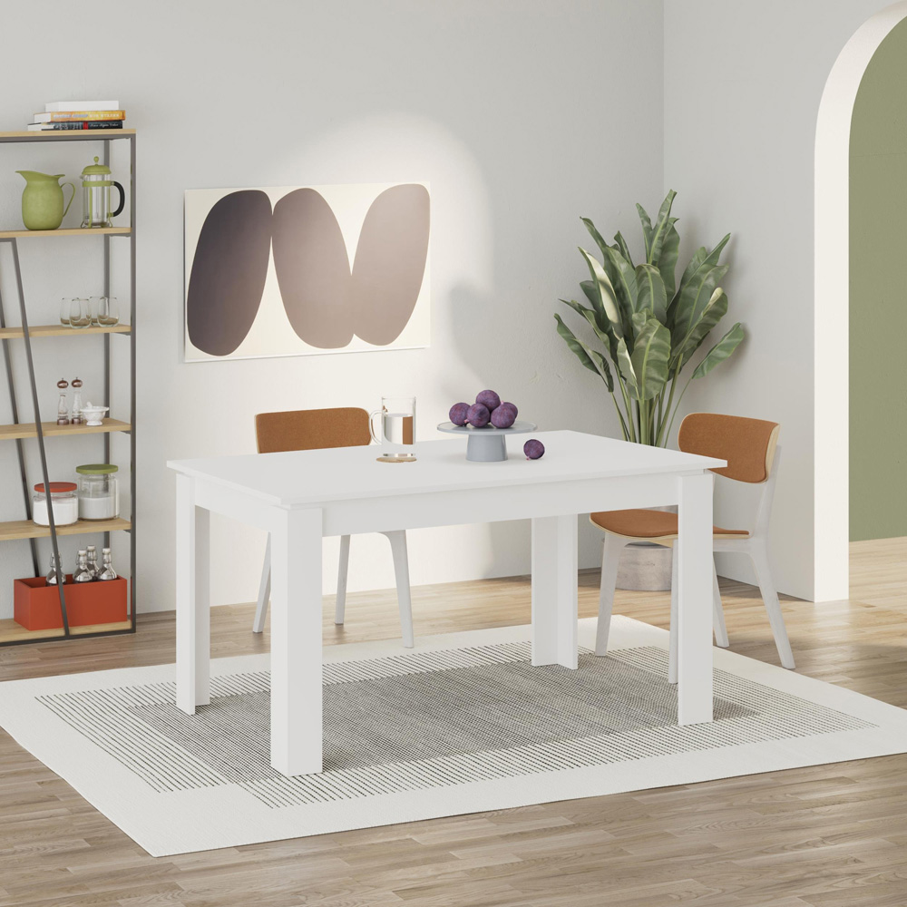 Decortie Tolmen 6 Seater White Dining Table Image 5