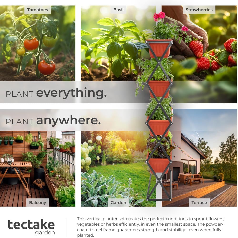 tectake 4 Tier Vertical Flower Box Image 5