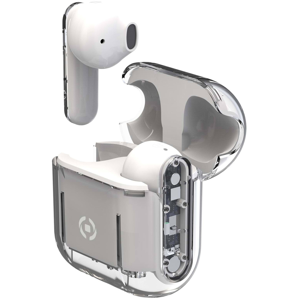 Celly Sheer White Wireless Stereo Earbuds Image 1