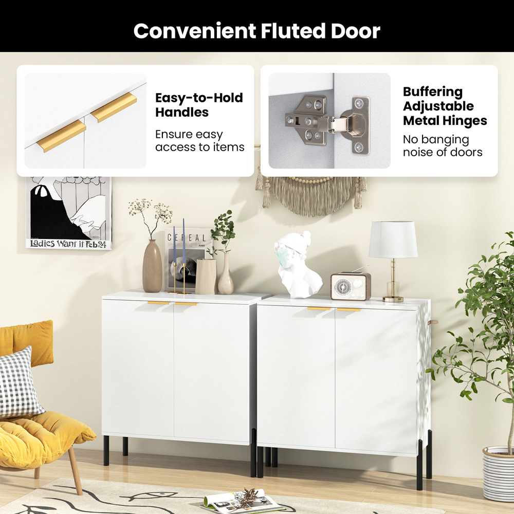 Costway 2 Door White Buffet Cabinet Image 7