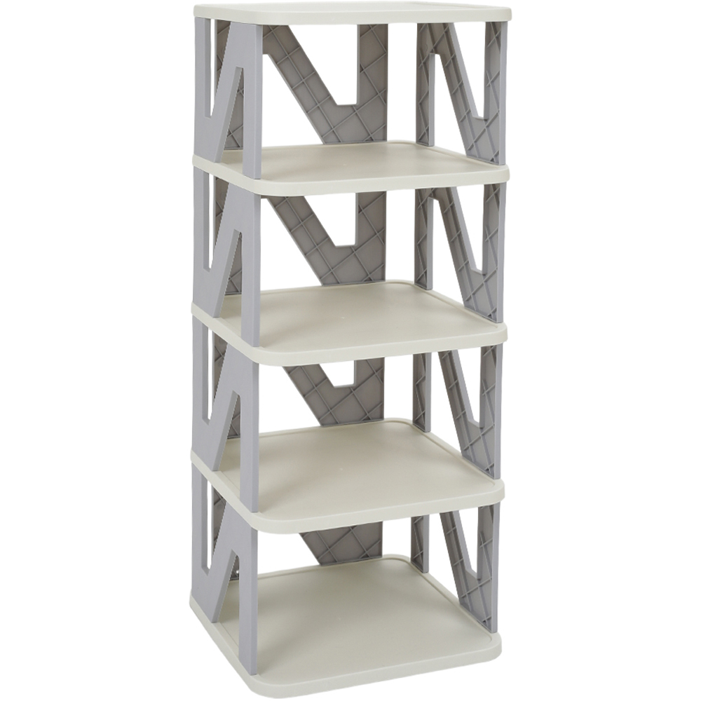 H&O Direct 4 Shelf Foldable Plastic Shoe Rack Image 1