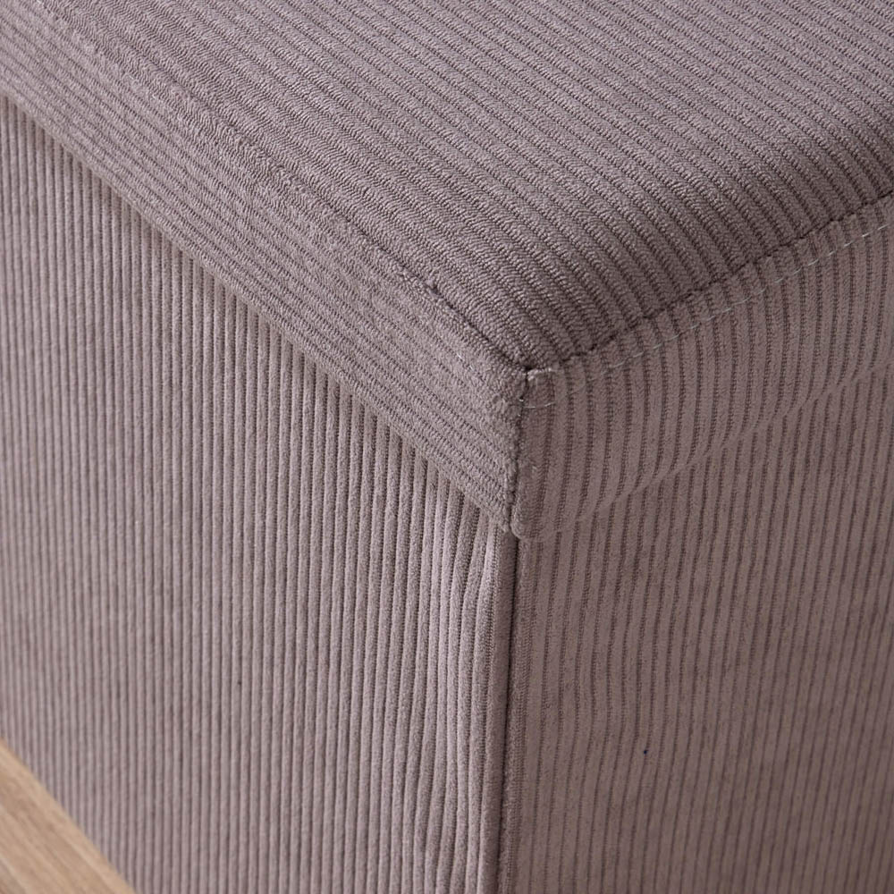 Home Source Grey Corduroy Upholstered Folding Ottoman Image 5