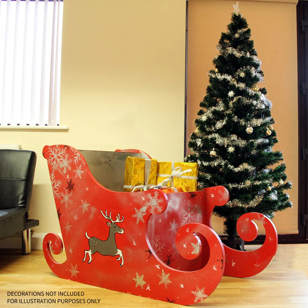 MonsterShop MDF Santa Sleigh Christmas Decoration Image 5