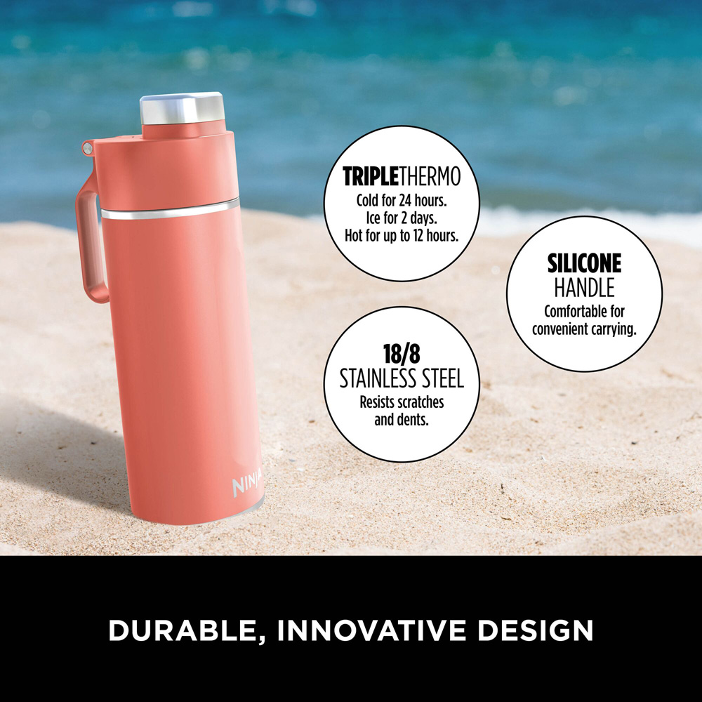 Ninja Thirsti Coral Travel Bottle 530ml Image 2