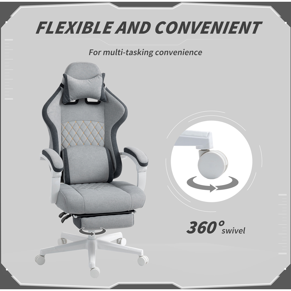 HOMCOM Grey Printed Velvet Adjustable Height Recliner Chair Image 8