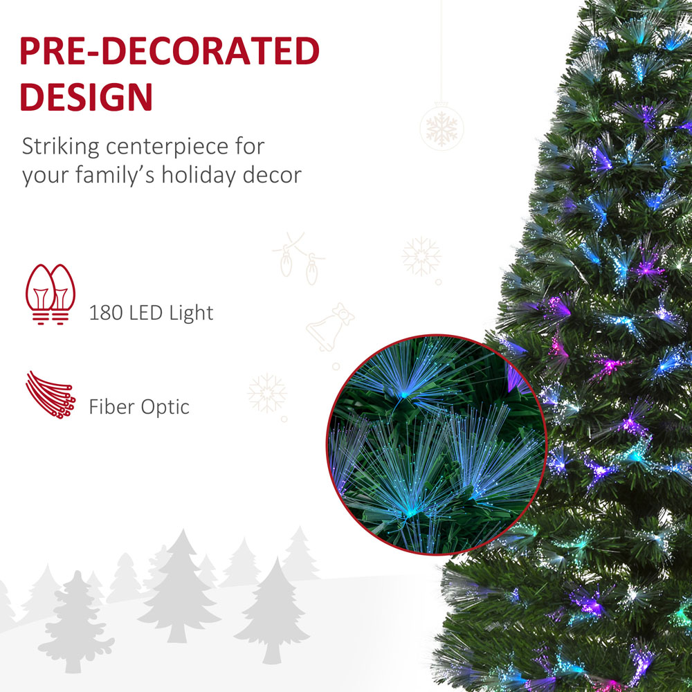 Everglow Fibre Optic Colourful LED Pre-Lit Green Artificial Christmas Tree 4.9ft Image 6