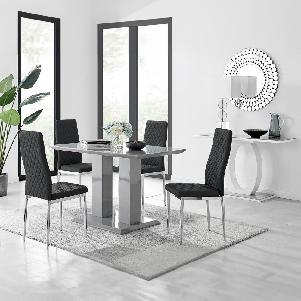 Furniturebox Molini Valera 4 Seater Dining Set Black Image 8