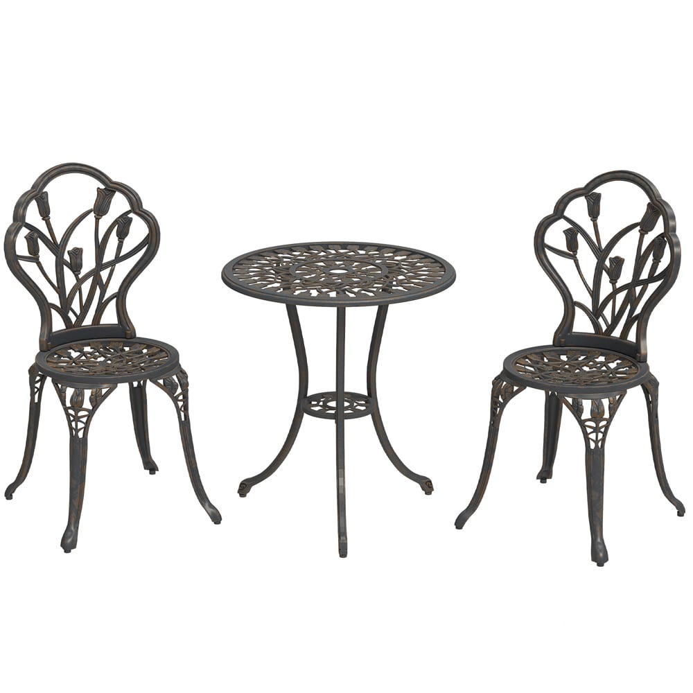 Outsunny 2 Seater Bistro Set with Umbrella Hole Image 2