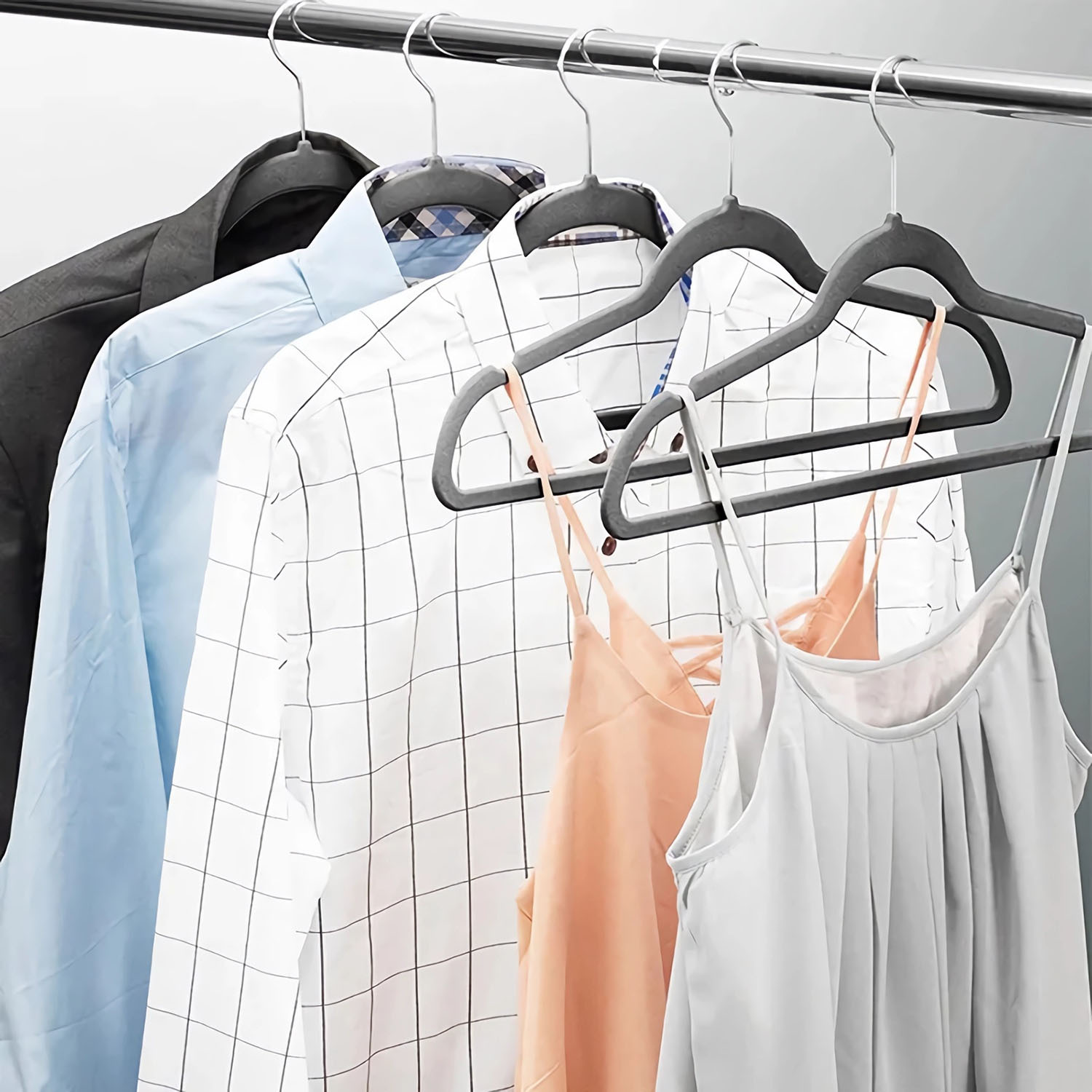 Pack of 10 My Laundry Velvet Hangers - Grey Image 2