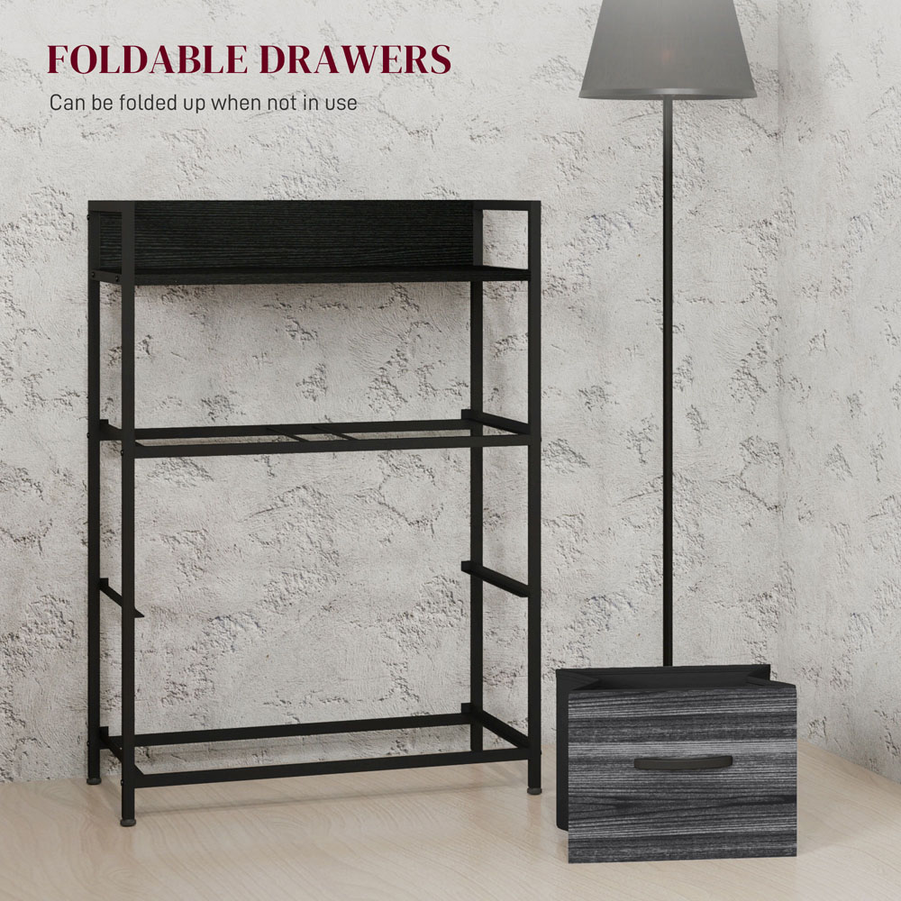 HOMCOM 4 Drawer Black Bedroom Chest of Drawers Image 6