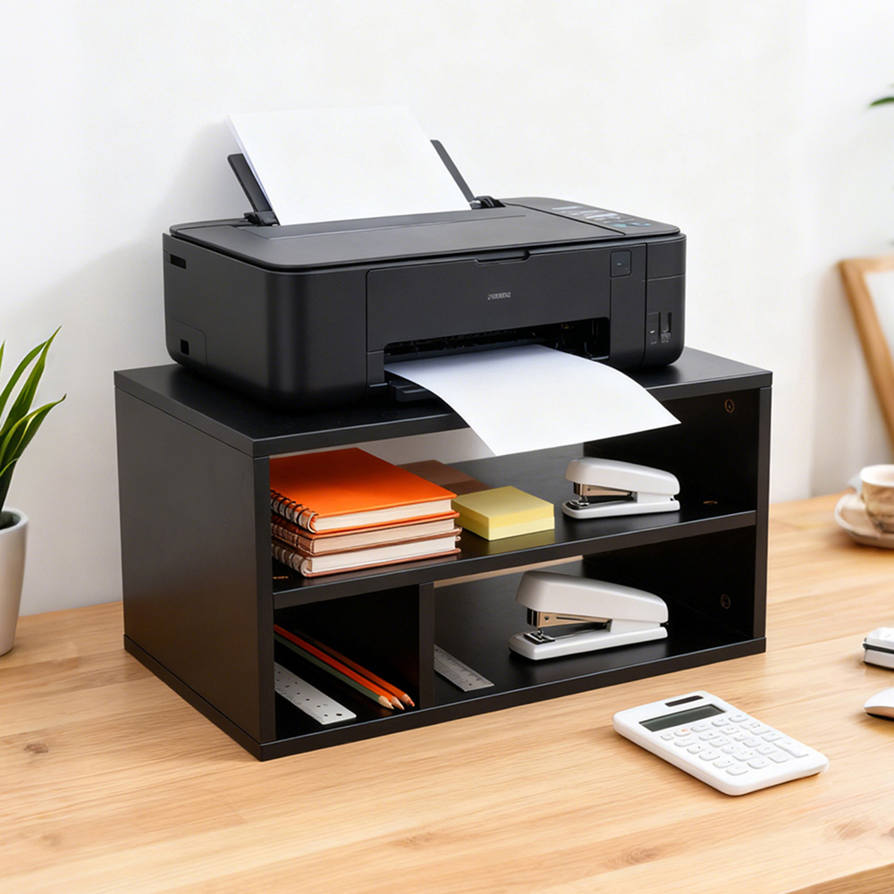 Living and Home 3 Shelf Black Desktop Printer Stand Image 7