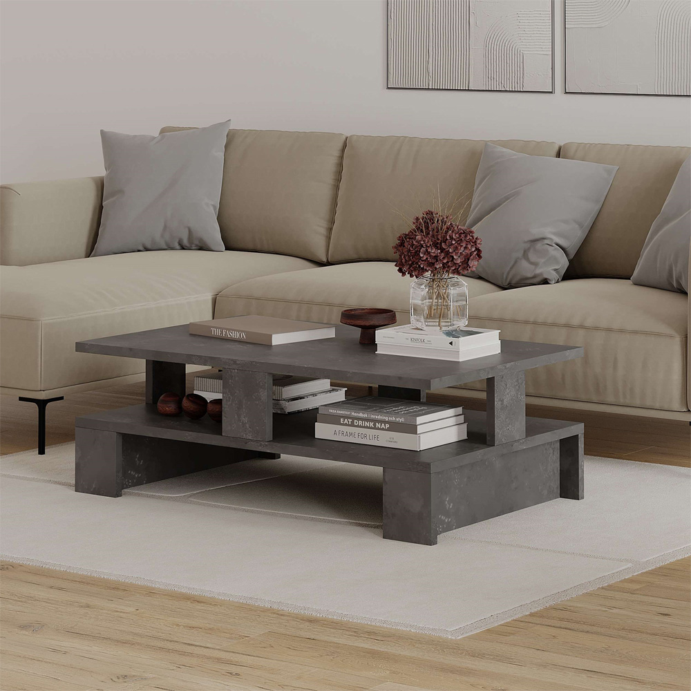 Decortie Mansu Retro Grey Coffee Table Image 5