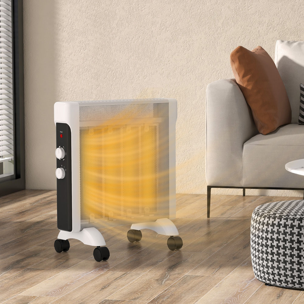 HOMCOM White Electric Panel Heater 2000W Image 2