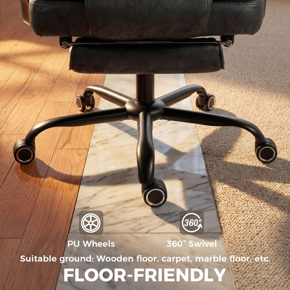HOMCOM Black Big and Tall Office Chair with Lumbar Support Image 8