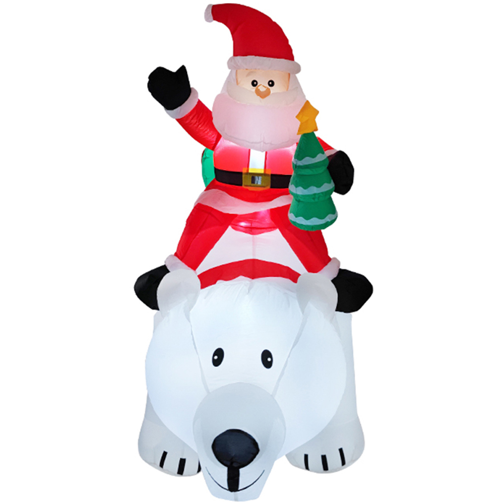 Living and Home Inflatable Multicolour Santa and Polar Bear LED Christmas Decoration 6ft Image 4