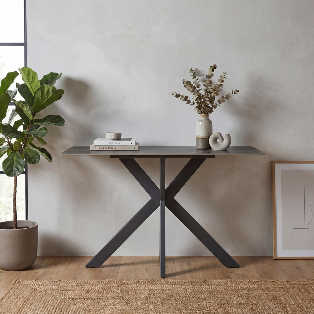 wilko Palermo Grey Marble Ceramic Console Table Image 7