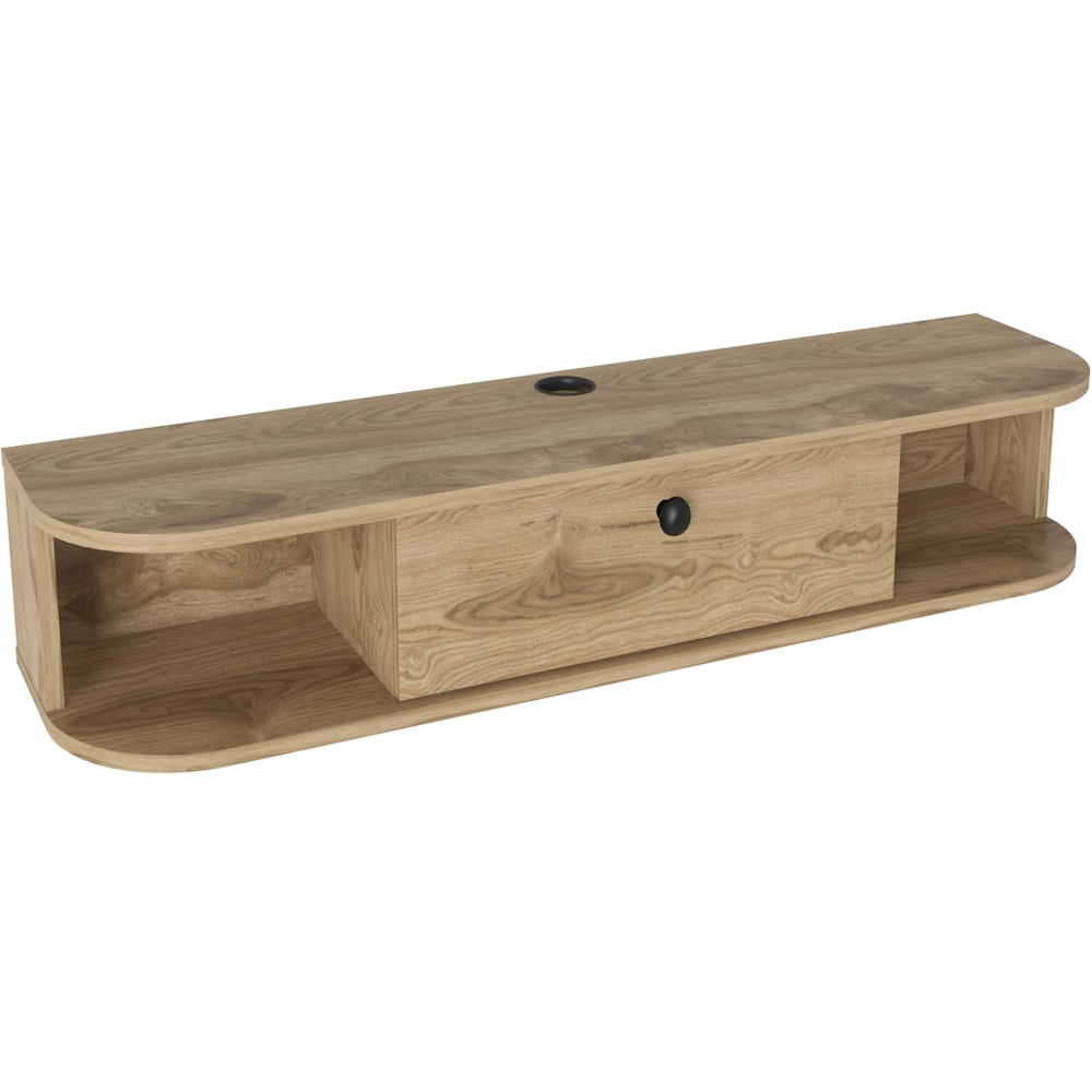 Decorotika Ibarra Single Door 2 Shelf Oud Wall Mounted TV Unit Image 2