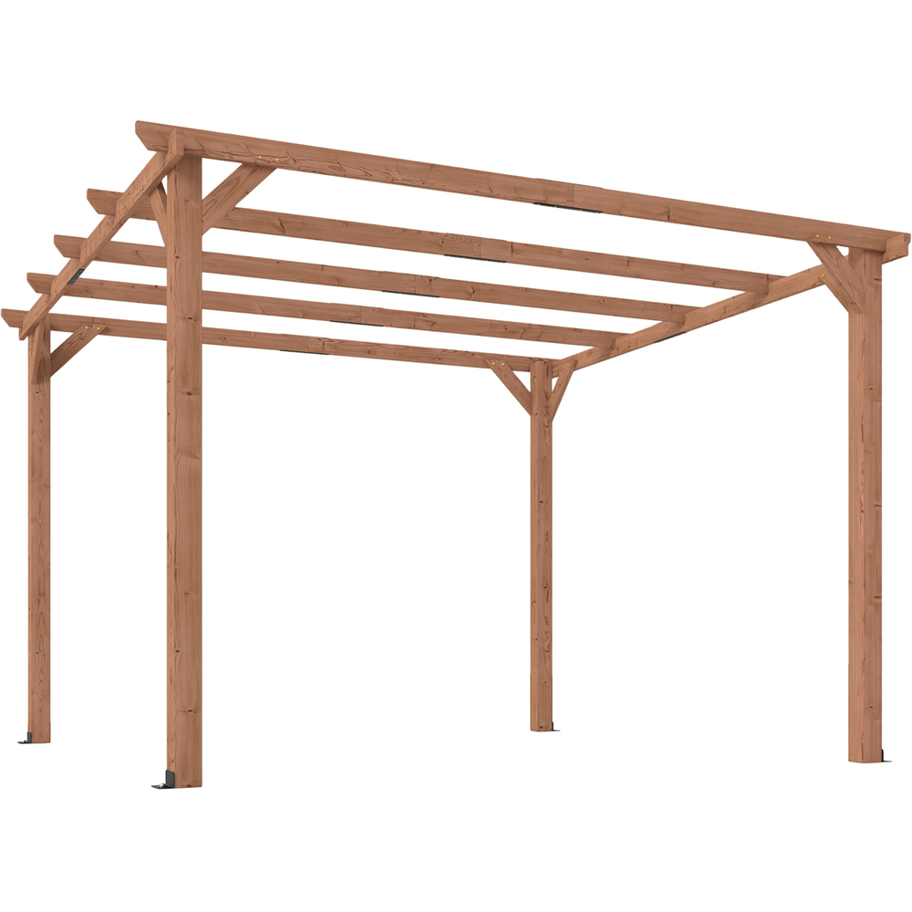 Outsunny 3 x 3m Maple Wood Effect Wooden Pergola Image 2