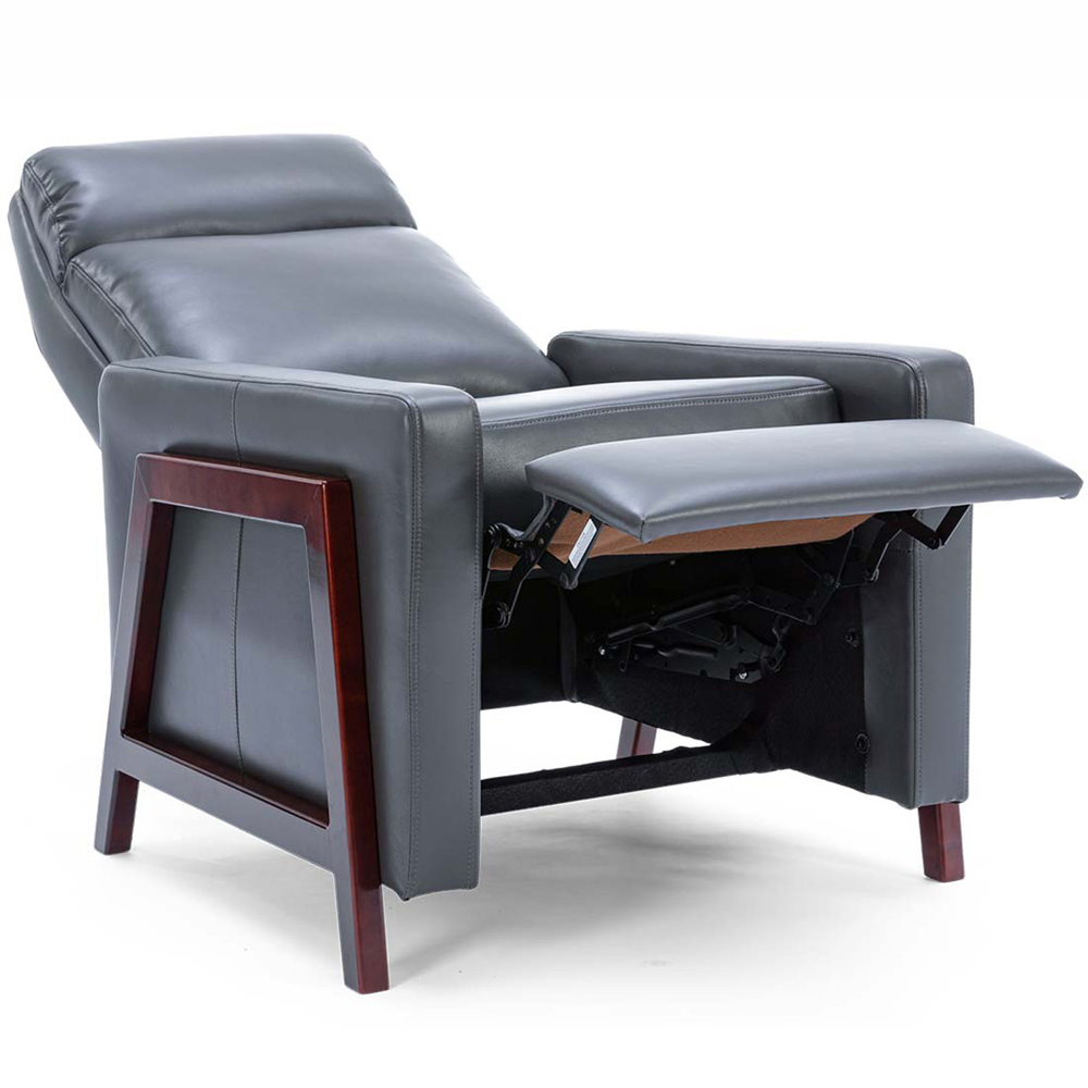 Furniture Online Seattle Black Bonded Leather Manual Recliner Chair Image 4