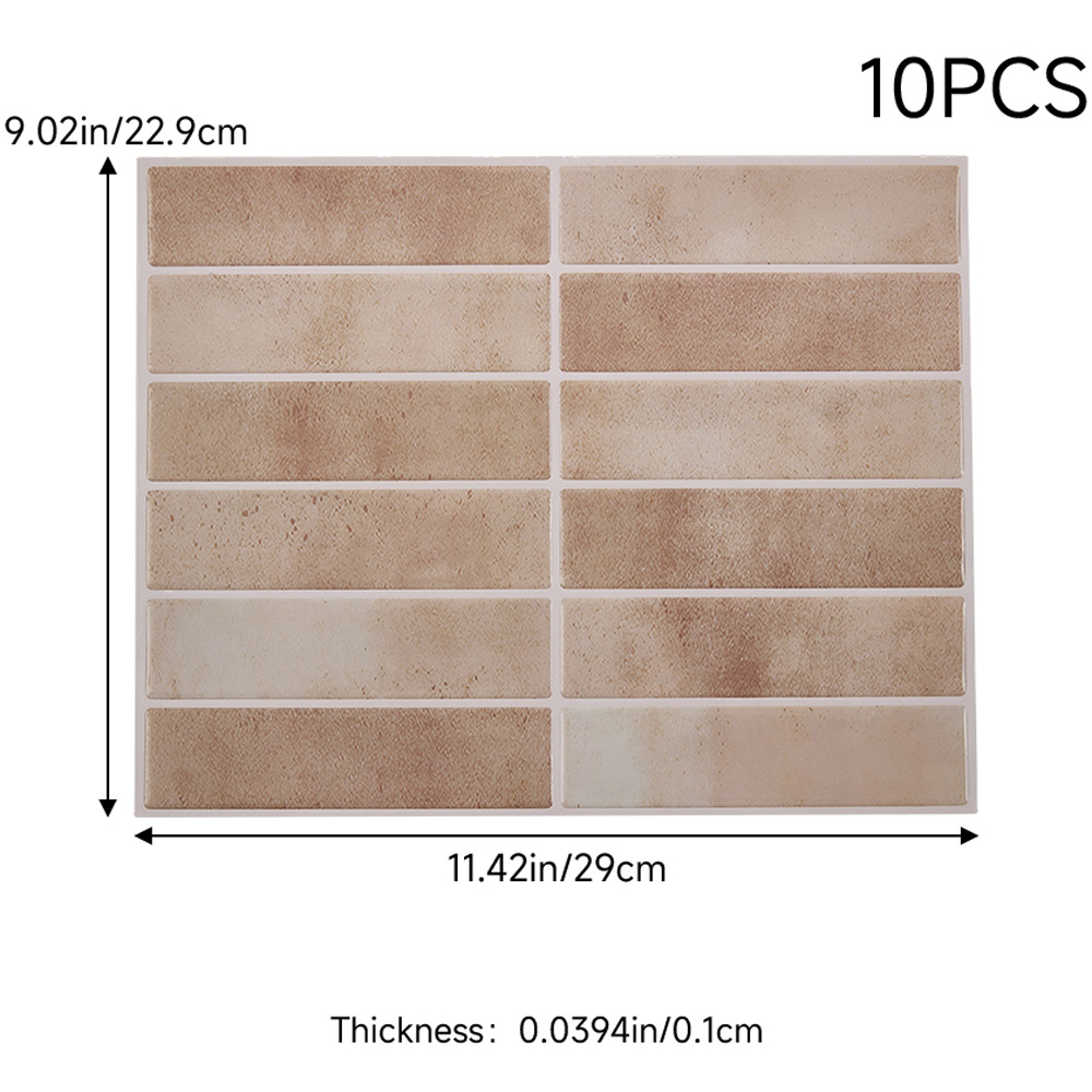 Living and Home Brown Rectangle Self Adhesive Wall Sticker 10 Pack Image 9