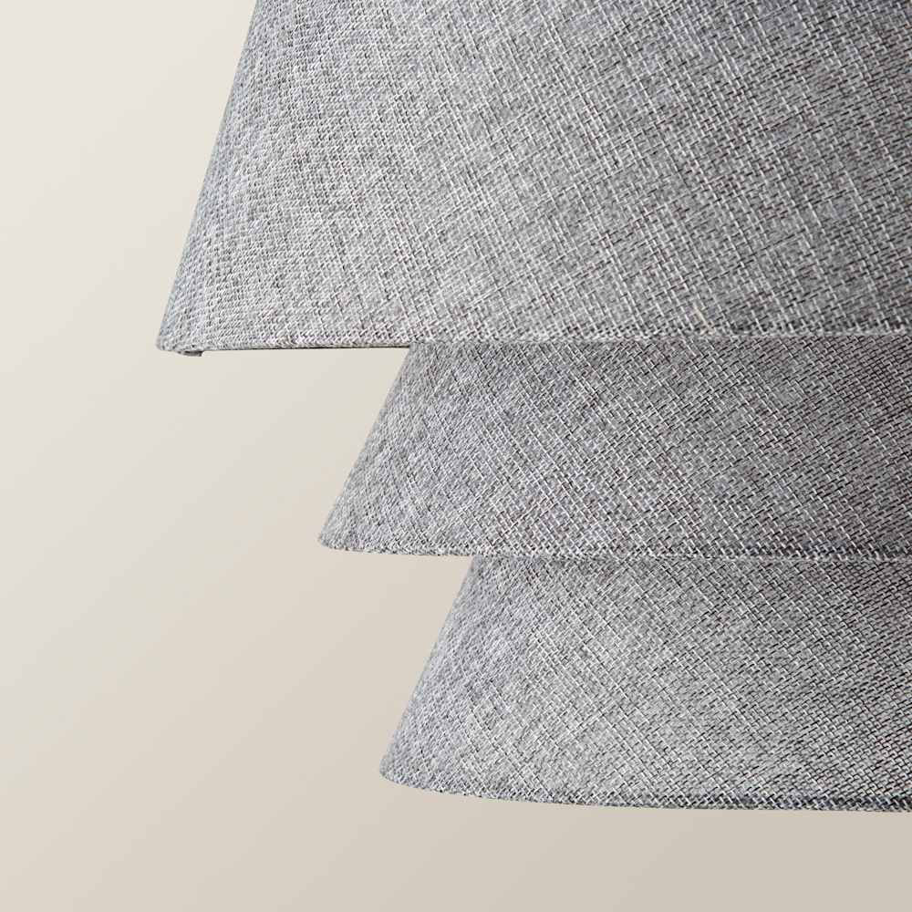 ValueLights Valerie 5 Tier Grey Linen Ceiling Lamp Shade Image 5