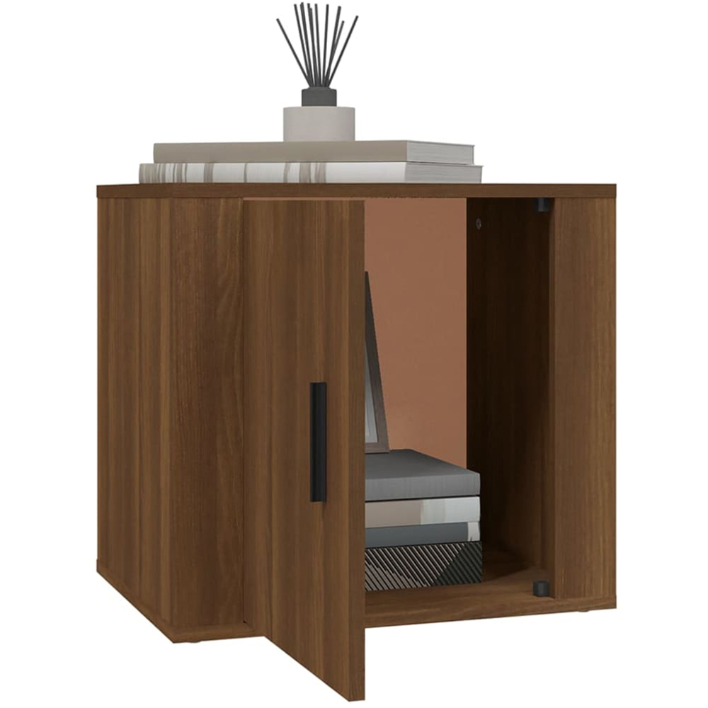 vidaXL Single Drawer Brown Oak Bedside Cabinet Image 3