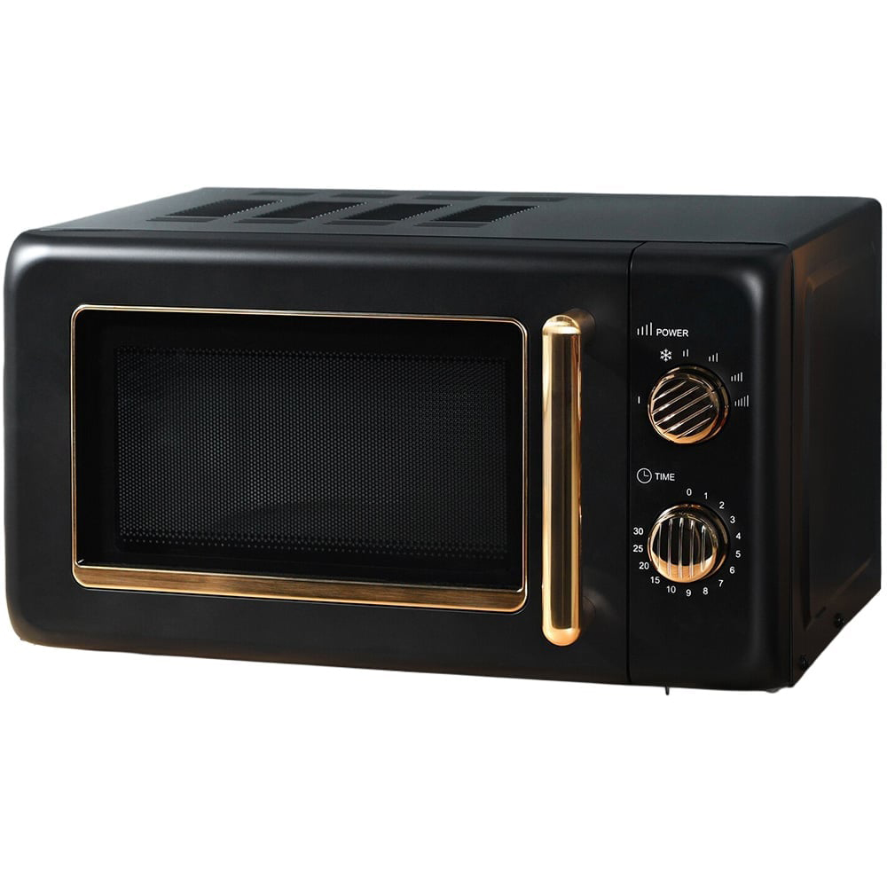 Ayano Microwave with Gold Accents 20L - Black and Gold Image 1