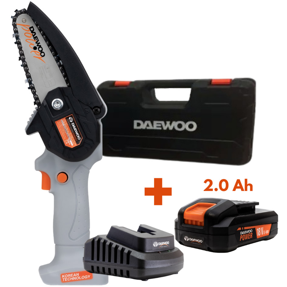 Daewoo U-Force 18V Cordless Handheld Mini Chainsaw with 1 x 2.0Ah Battery Charger 10cm Image 8