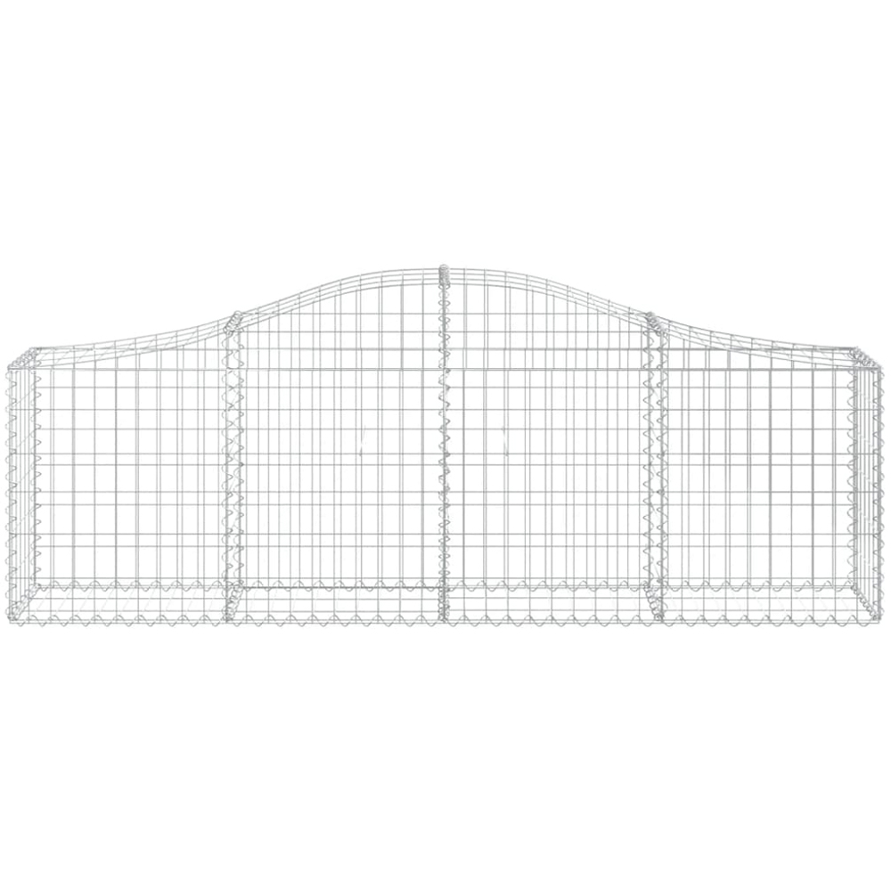 vidaXL Silver Galvanised Iron Arched Gabion Basket 60/80 x 30 x 200cm 4 Pack Image 3