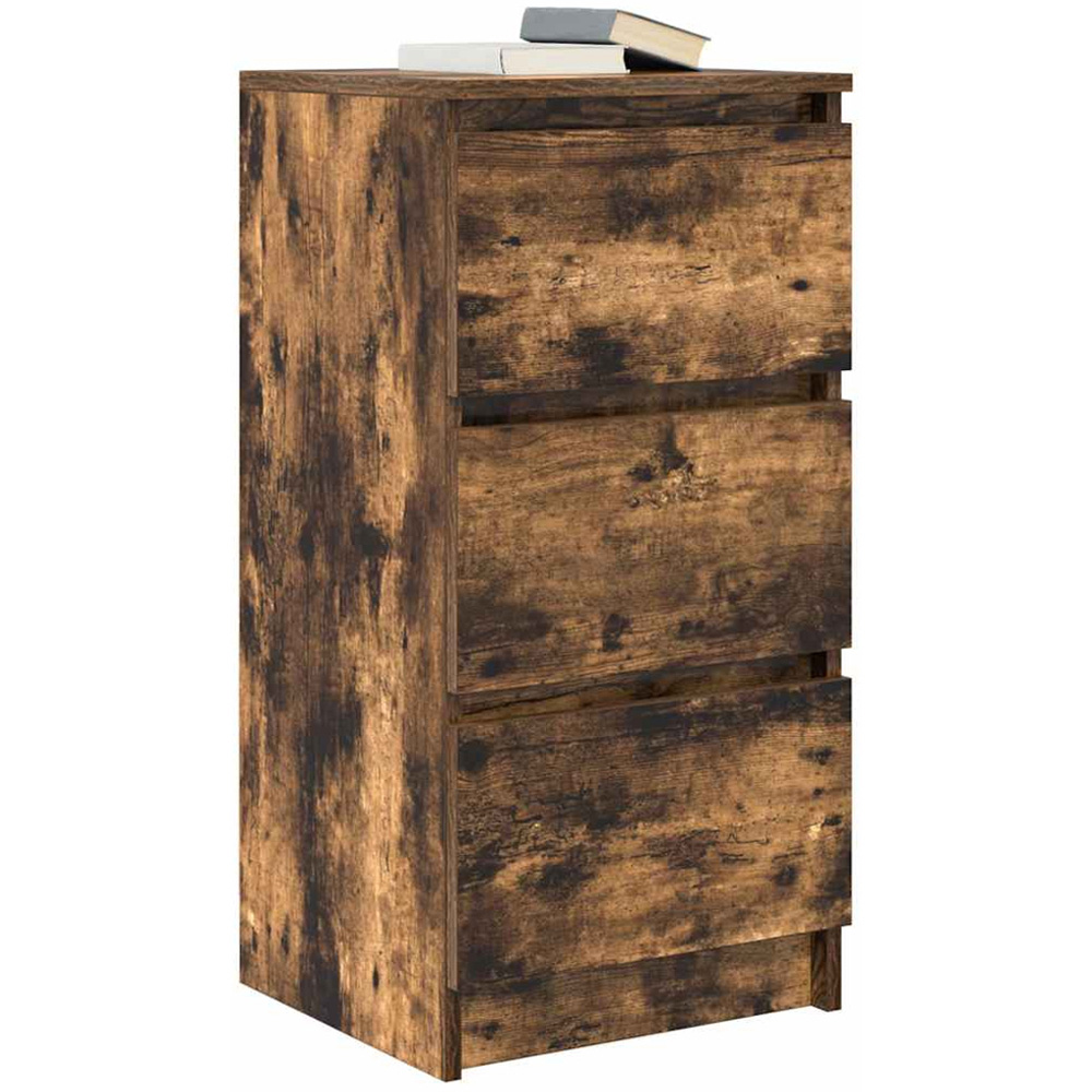 vidaXL 3 Drawer Smoked Oak Sideboard Image 4