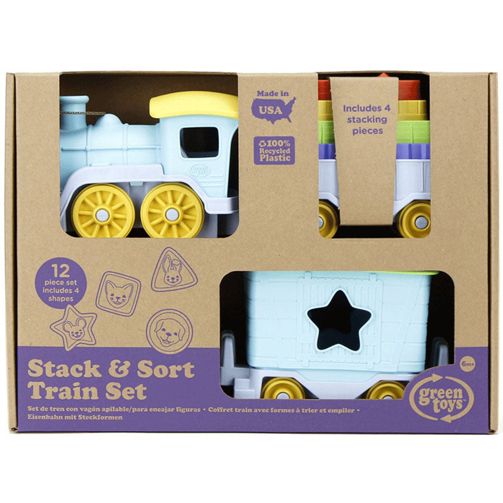 BigJigs Toys Green Toys Stack and Sort Train Image 4