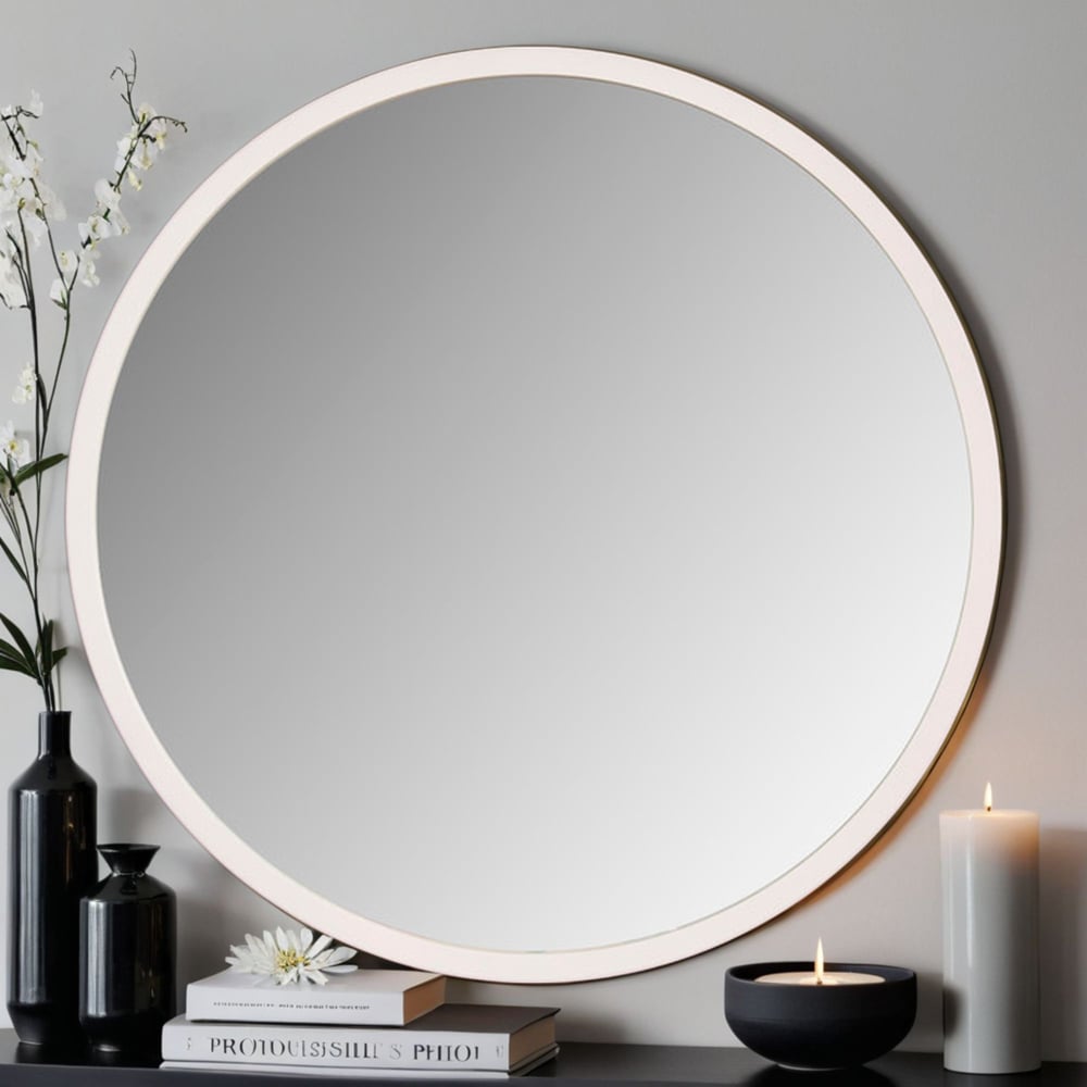 Yearn Classic Gold Round Wall Mirror 90cm Image 2