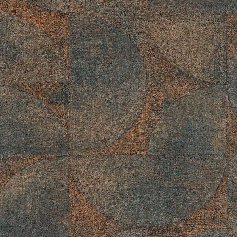 Galerie Perfecto 2 Rustic Circle Bronze and Brown Wallpaper Image 1