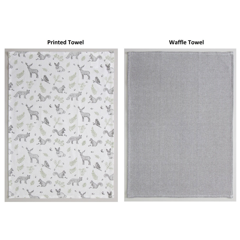 Highlands Homeware Woodland Kitchen Tea Towels 2 Pack Image 3