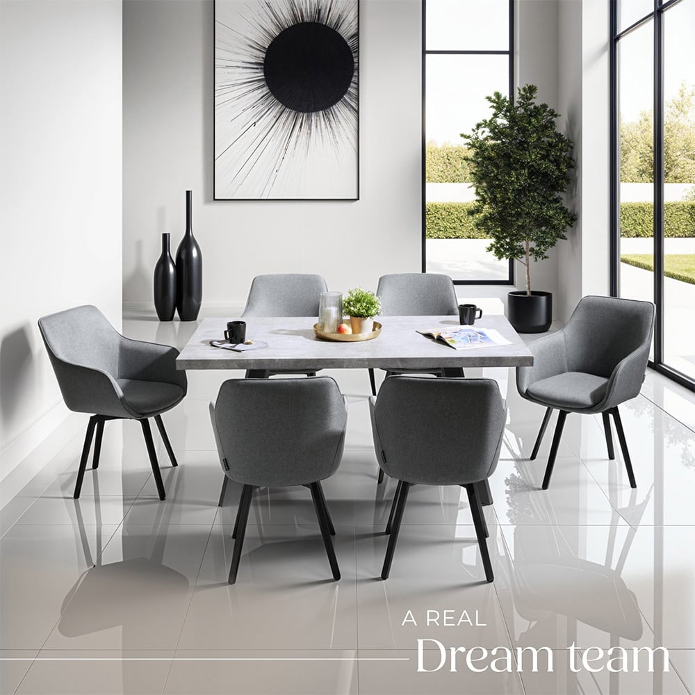 tectake Alicon Set of 4 Anthracite Dining Chair Image 4