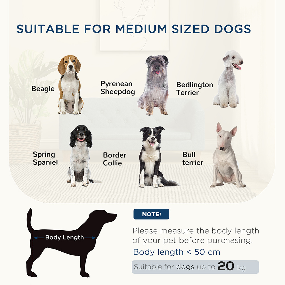 PawHut Grey Small and Medium Dogs Elevated Pet Sofa Image 6