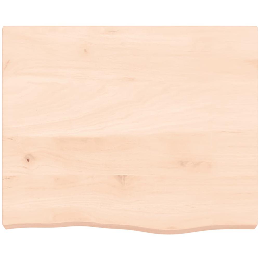 vidaXL 60cm Natural Untreated Solid Oak Wood Floating Wall Shelf Image 3