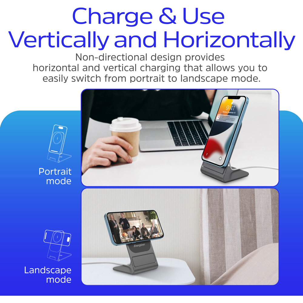 Energizer WCP109 15W QI Black Magnetic Wireless Charging Stand 15W Image 5