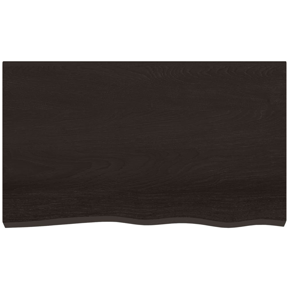 vidaXL 100cm Dark Brown Treated Solid Oak Wood Floating Wall Shelf Image 3