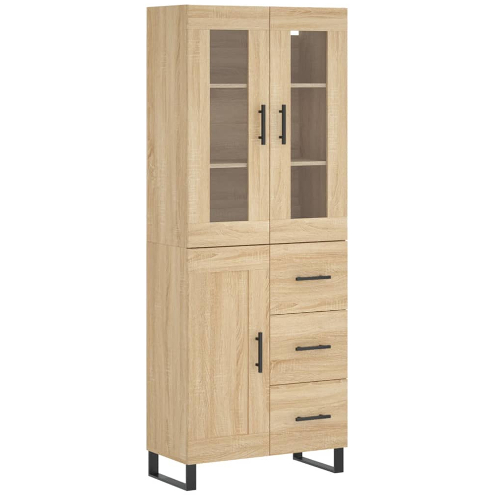 vidaXL 3 Door 3 Drawer Sonoma Oak Highboard Image 2