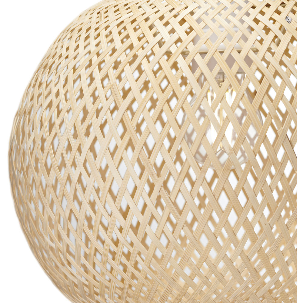 Happy Homewares Natural Bamboo Strapping Spherical Cage Pendant Shade Image 7