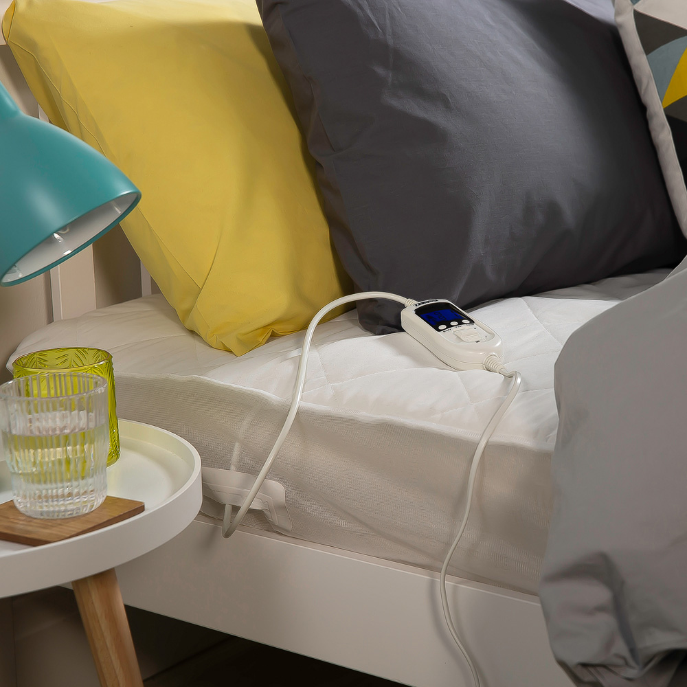Zanussi Single Washable Electric Heated Mattress Protector with Fitted Skirt and Controller Image 4